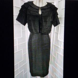 Sz 10 2PC Adrianna Papell Crop Jacket & Dres